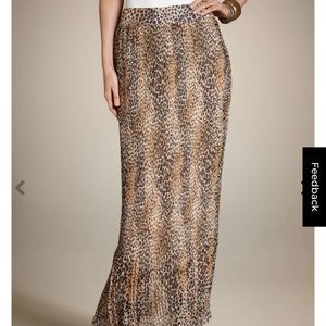 Chico’s size 1 Pleated Animal Maxi Skirt